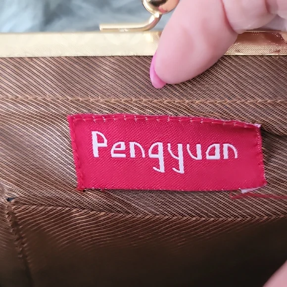 Gold and Multicolor Beaded Women's Clutch With Crossbody Chain - Picture 2 of 13